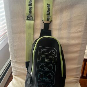Disney Black and Neon Green Crossbody Bag